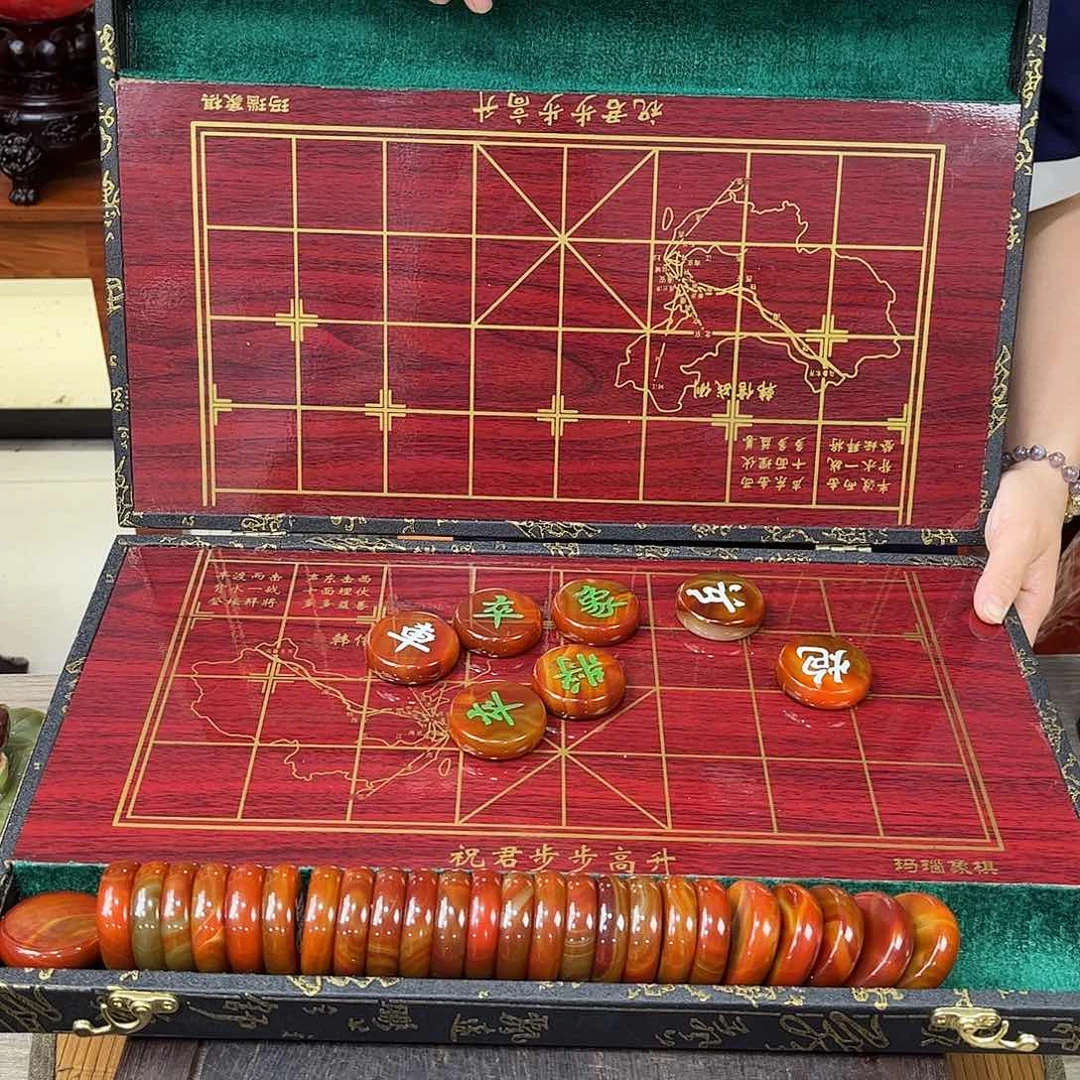 象棋玛瑙摆件家居