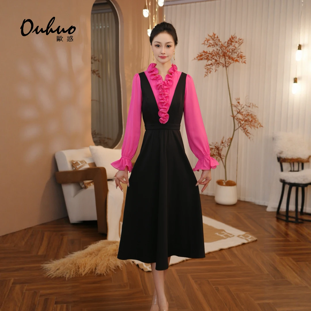 【木木定制】2025年早秋新款轻奢高贵优雅气质显瘦连衣裙OHDRI09041