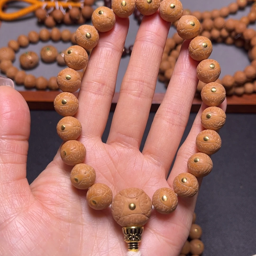 吊坠凤眼菩提12mm精品铜钉手串