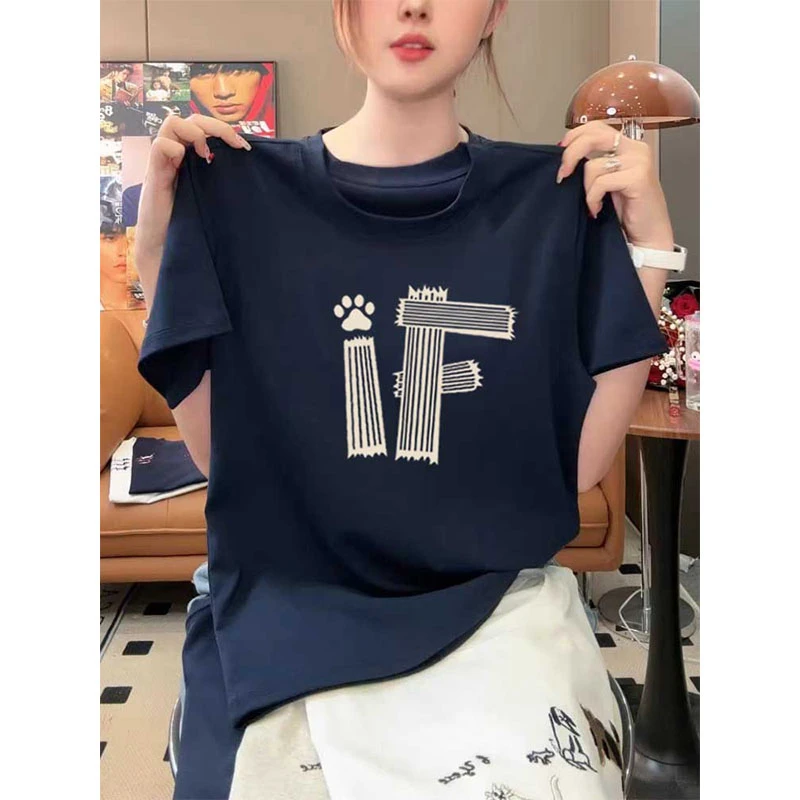 2025春夏秋季新款正肩短袖t恤女时尚百搭减龄显瘦设计感上衣ins潮