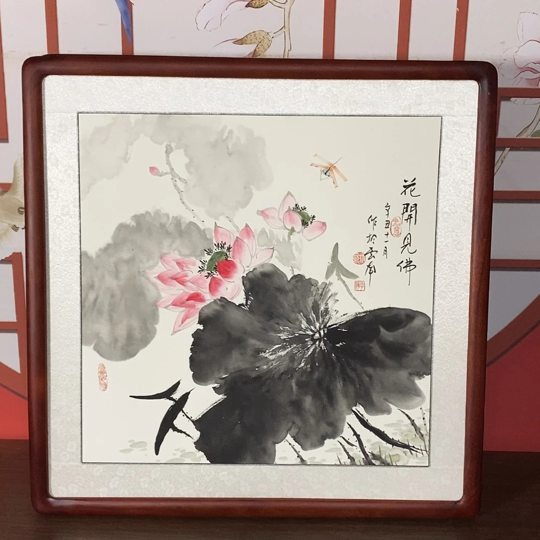 国画带框尺寸62✖️62包邮