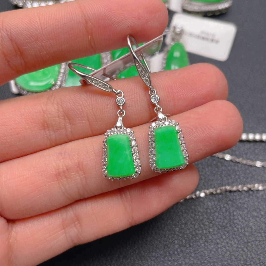 翡翠银S925镶嵌吊坠(不含链)