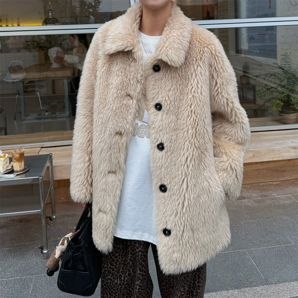 JunJun 新款欧美简约羊毛毛外套JJ2274