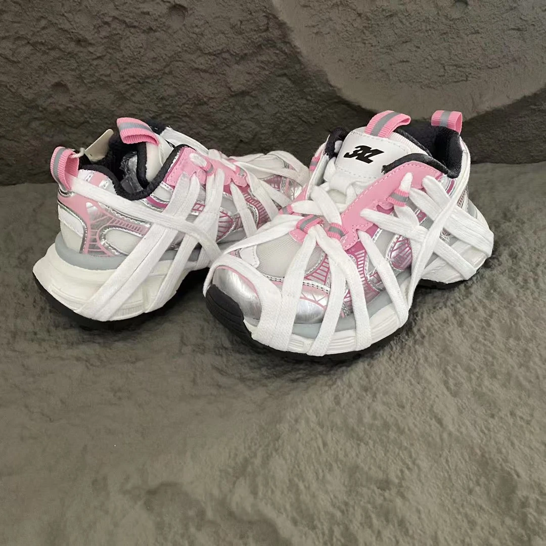 8516儿童运动鞋春夏季绑带女童老爹鞋男童鞋中大童透气单网鞋