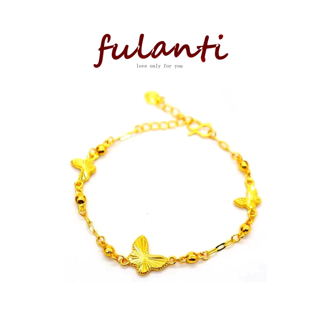 铜合金手链 时尚蝴蝶镭射气质精美小富婆百搭久女手链