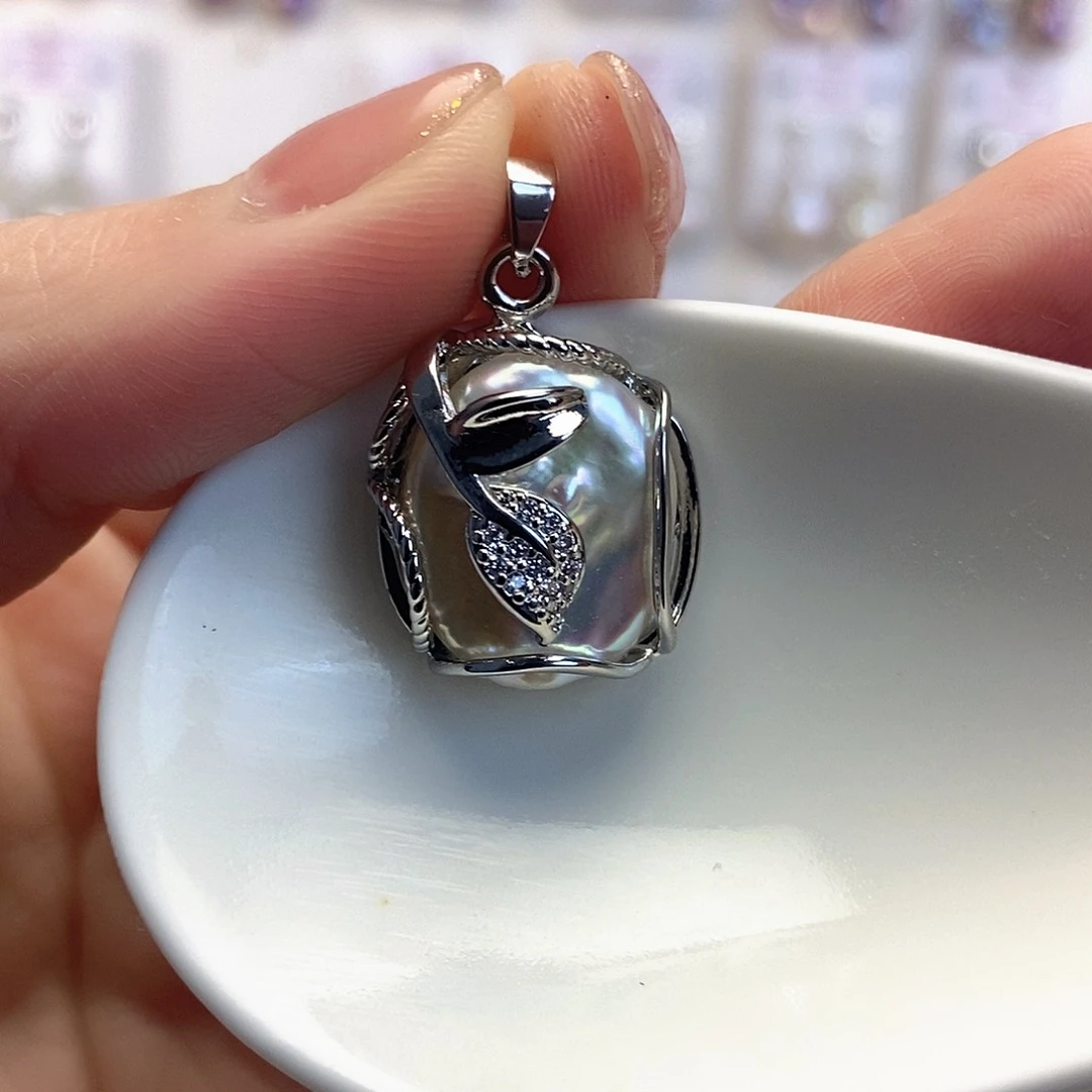 淡水珍珠颈饰银S925镶嵌