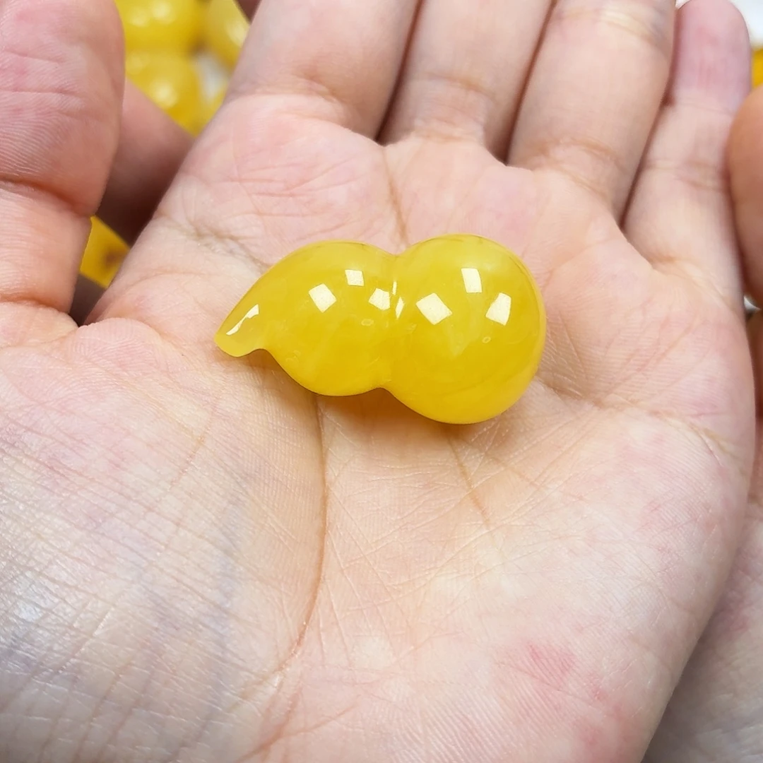蜜蜡颈饰未镶嵌焦皮妖花葫芦