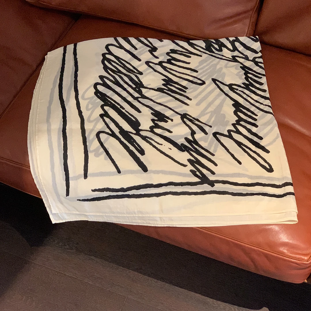 莉贝琳sisy线条丝巾9姆米真丝+棉精致披肩方巾S25105AC08