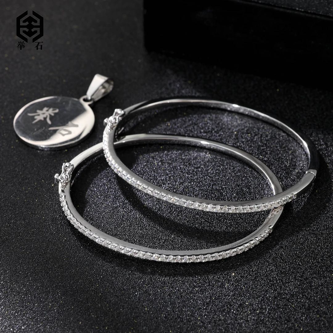 925银莫桑石银制品 X09-9819-141莫桑钻手镯（一件多样性/自选）W
