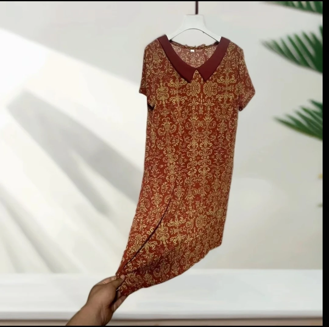 9970-夏季新款洋气显瘦中长款短袖裙子气质减龄连衣裙【G仓】