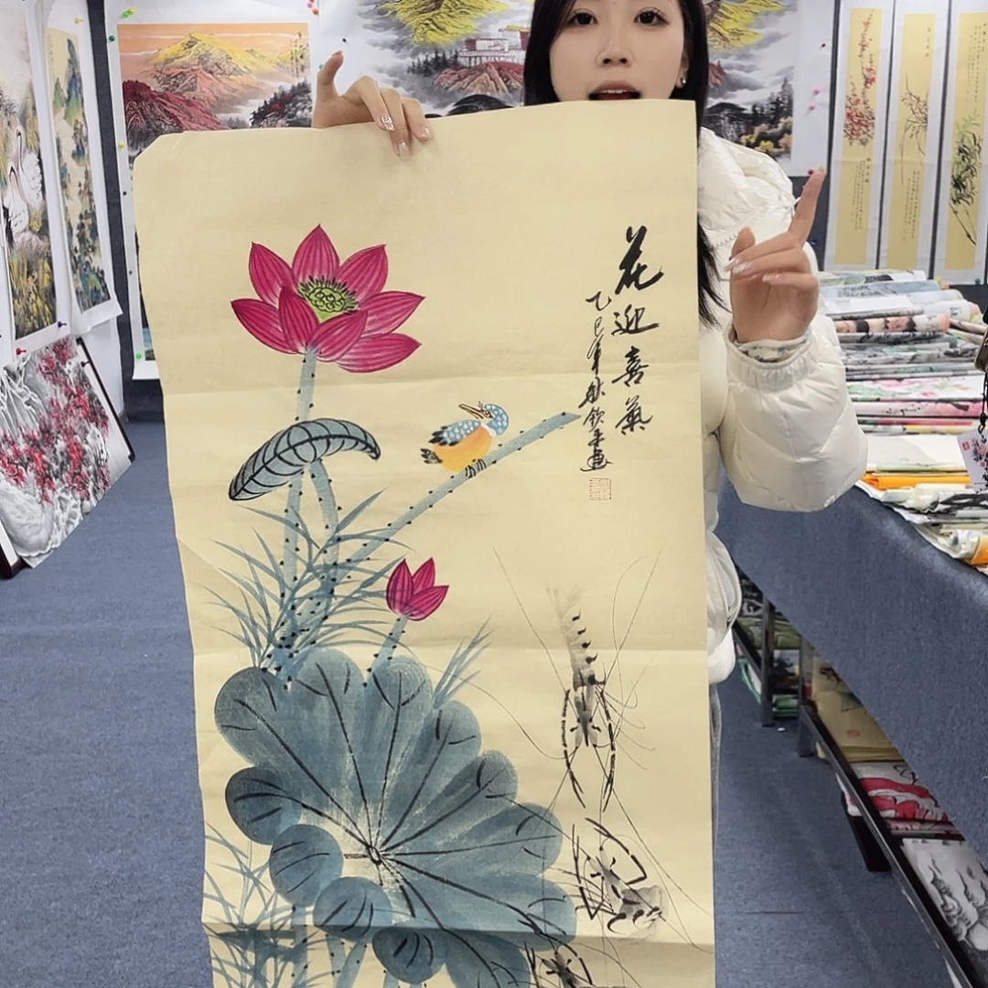 国画国画作品小姐姐放漏中