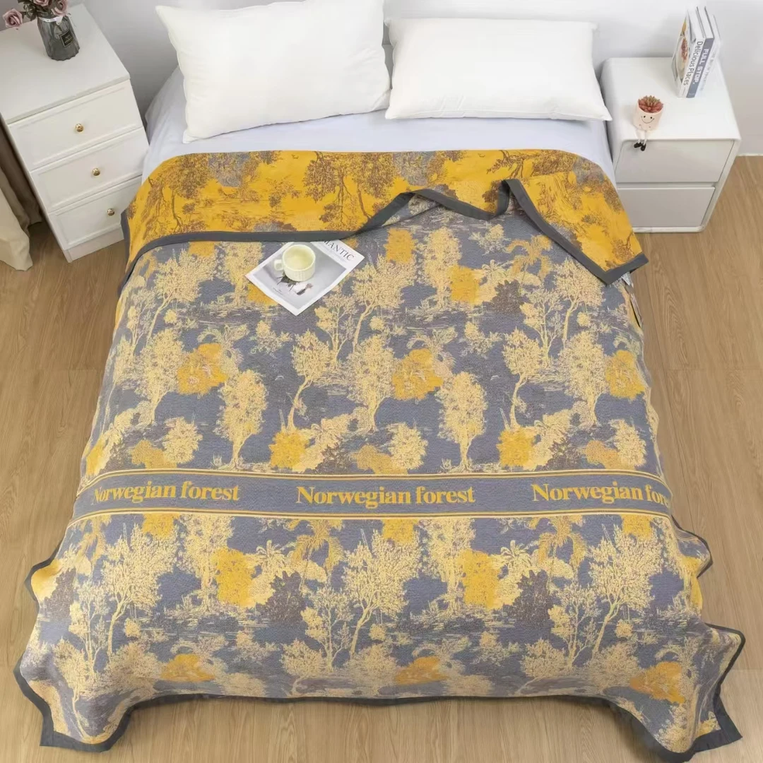 【秘境黄】高端羊绒蛋白纤维蚕丝四季通用床盖2/2.3可机洗