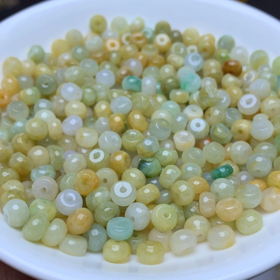 【闪购商品】翡翠手链未镶嵌卡3乘6冰黄算盘100个