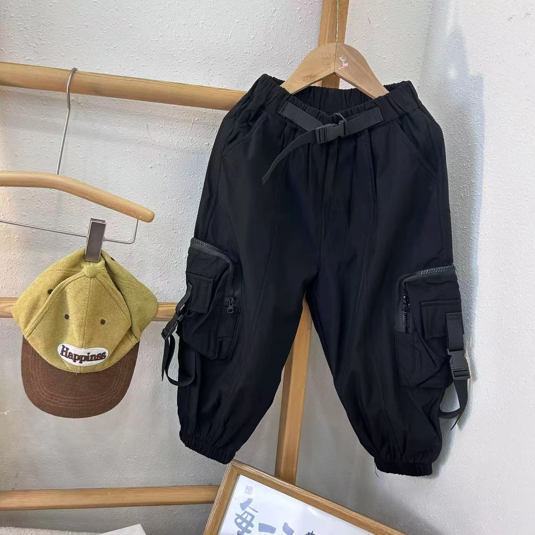 gzk-8074春秋男童时尚休闲宽松中大童韩版洋气高品质工装裤