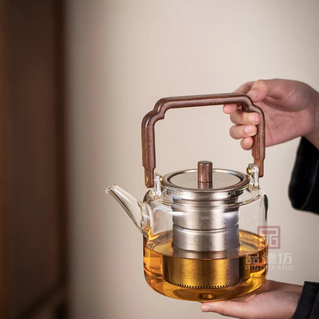 煮茶壶蒸煮一体玻璃煮茶器家用电陶炉煮茶纯钛内胆养生壶