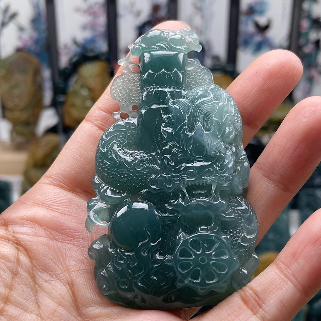 翡翠未镶嵌颈饰天然翡翠a货龙
