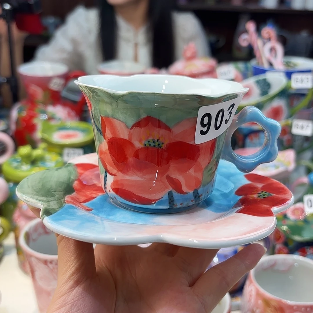 瓷片景德镇手绘高温釉下彩陶瓷茶具