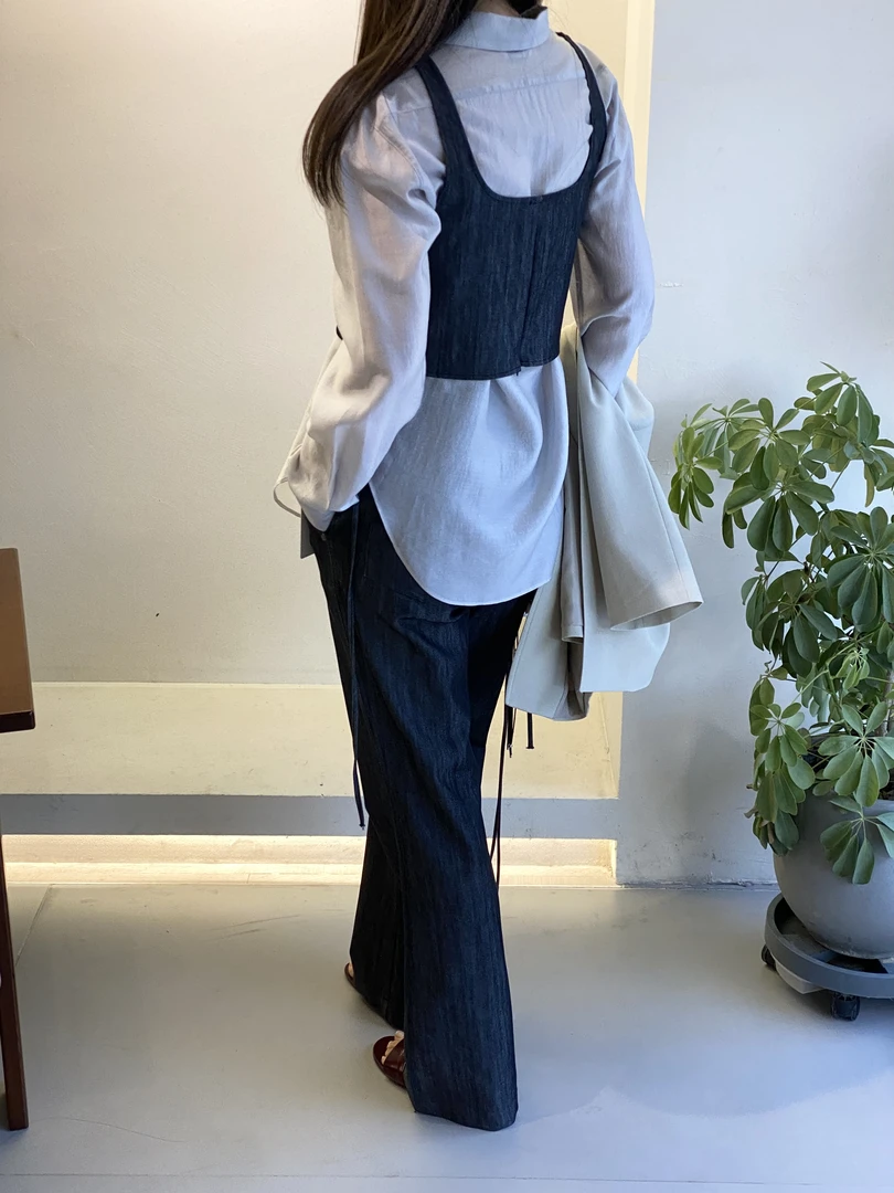 泡菜背心牛仔设计套装显瘦小众设计感气质