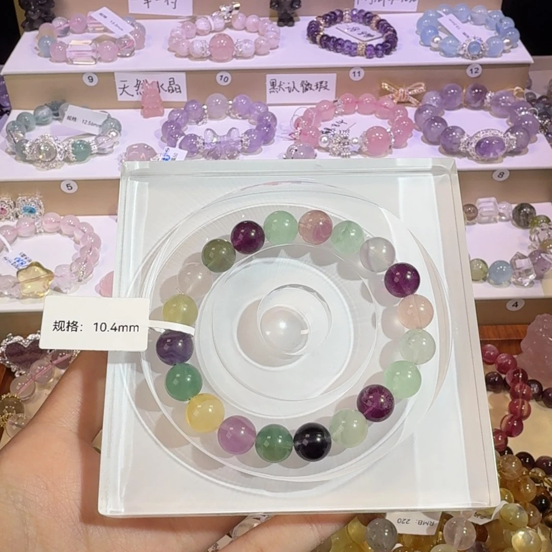 水晶手串未镶嵌萤石