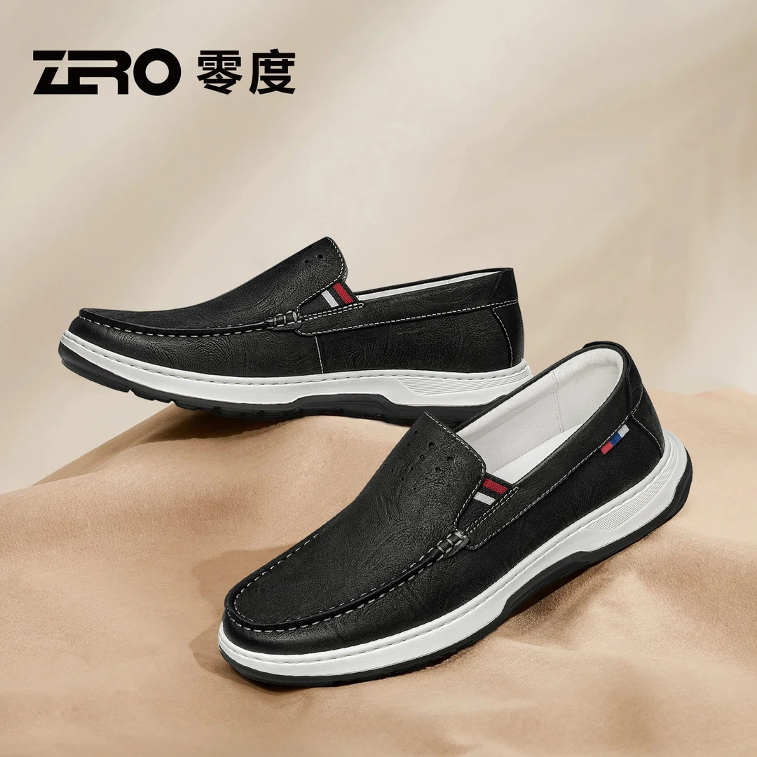 「闲叙」ZRO零度男鞋新款休闲皮鞋软底驾车乐福鞋男真皮休闲爸爸鞋