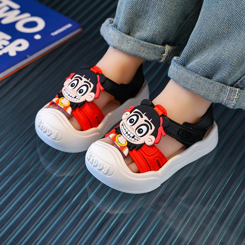 男童卡通哪吒凉鞋儿童日常穿2025夏季新款女孩沙滩鞋包头凉鞋