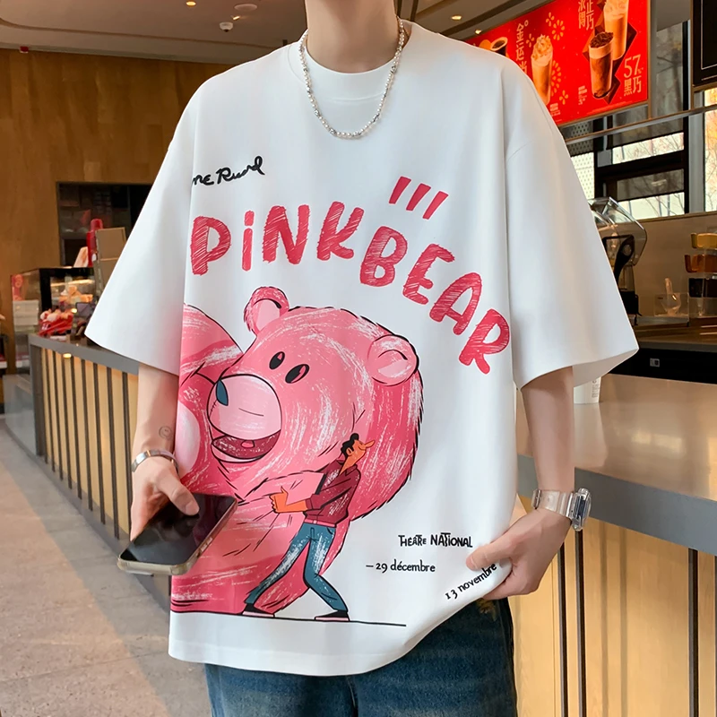 夏季新款青少年大童薄款圆领短袖学生男宽松时尚透气潮酷男孩T恤