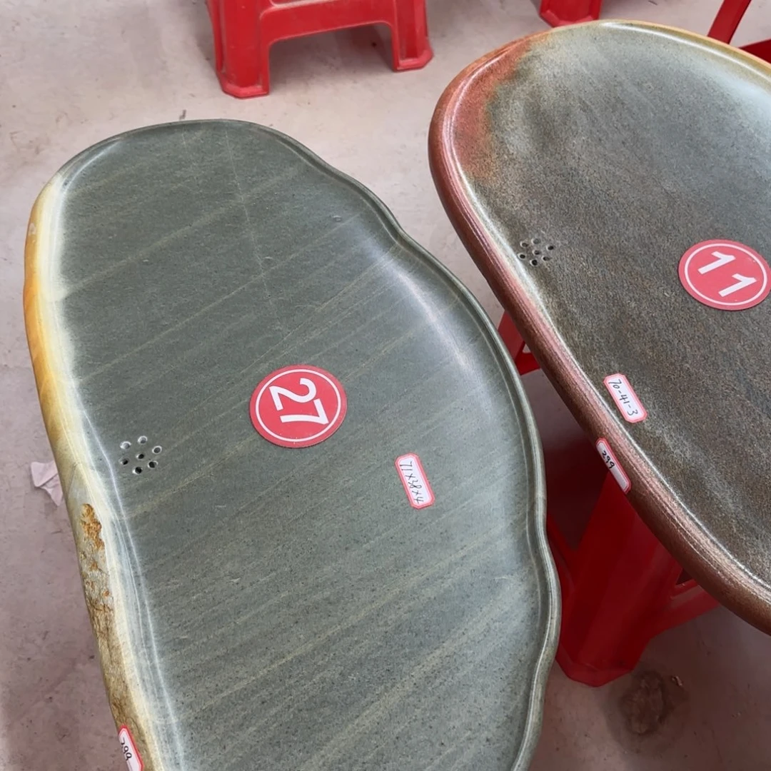 27号绿端砚石茶盘尺寸71×38×4