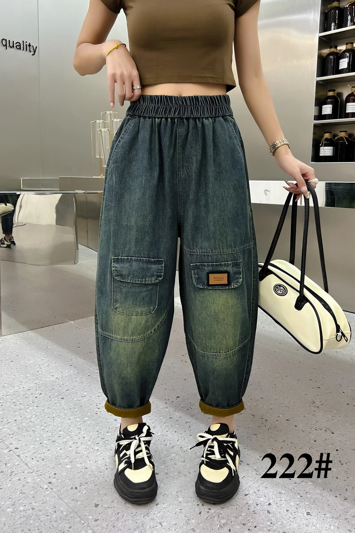 222休闲裤洋气百搭夏季韩版宽松时尚水洗牛仔裤子