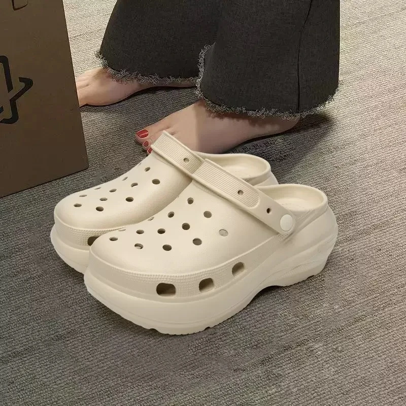 @小白白2025新款夏季外穿厚底 洞洞鞋