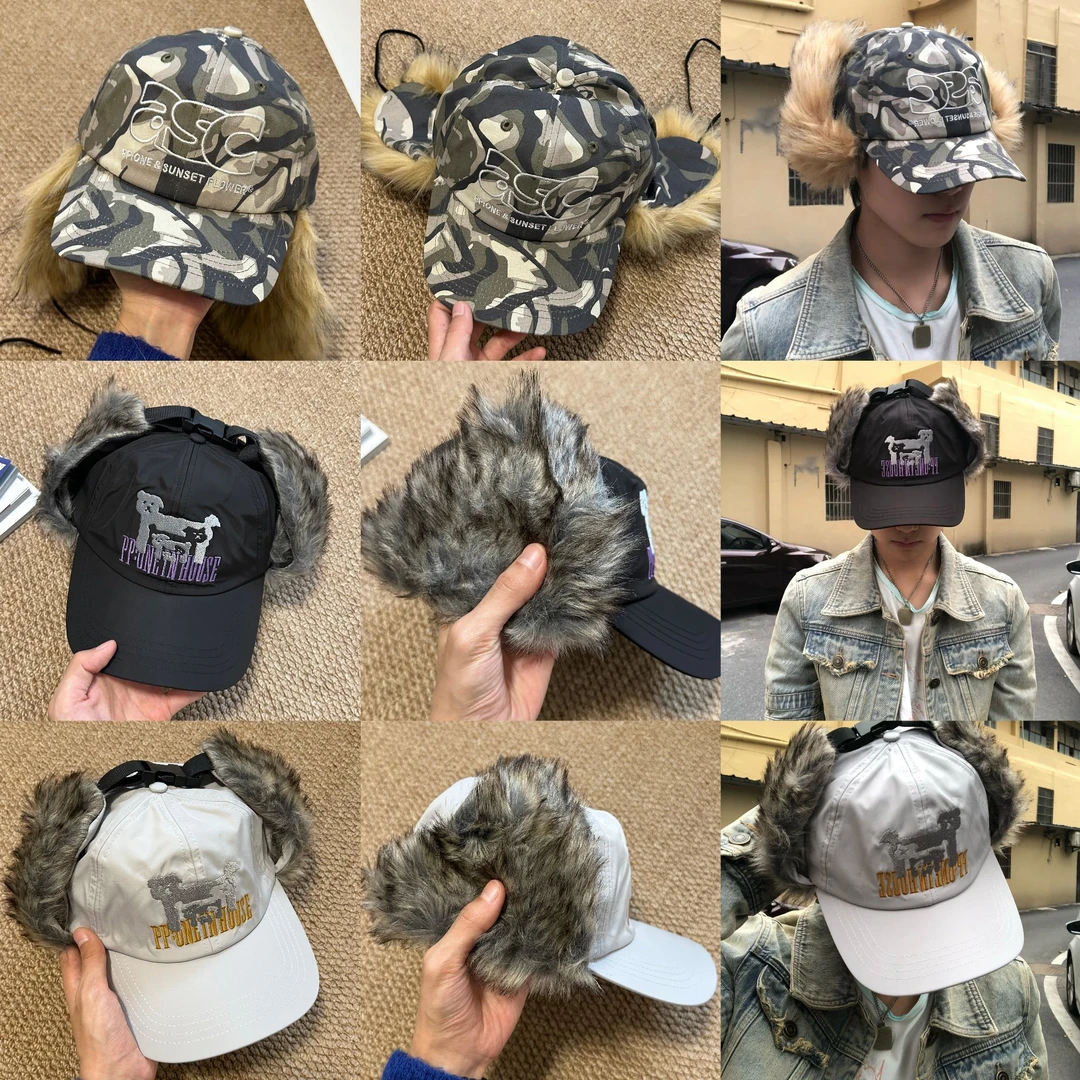 小众护耳重磅保暖四款秋冬季穿搭街头氛围感棒球帽古早风旅游穿搭