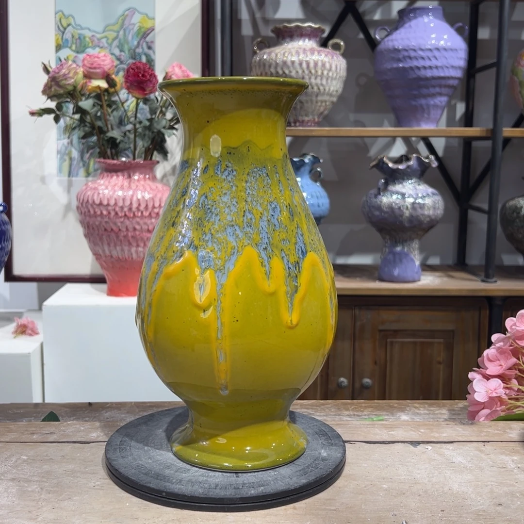 摆件陶瓷花瓶高30口7