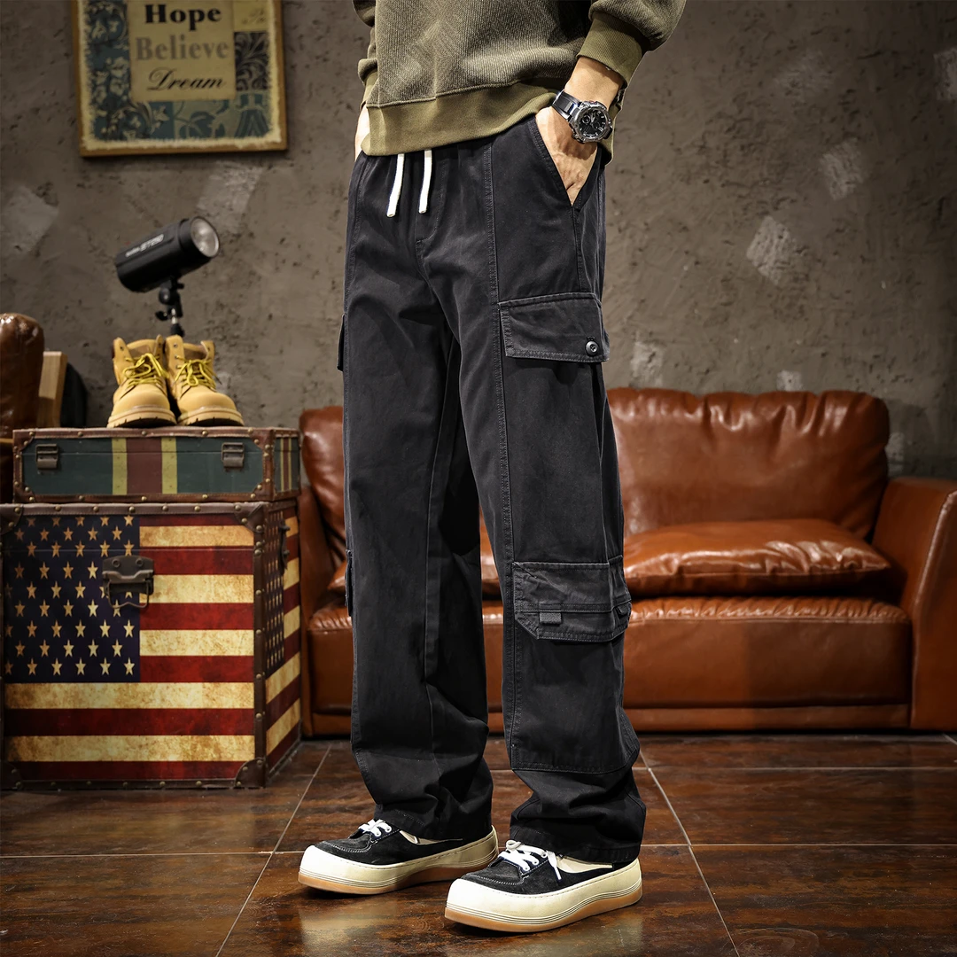 法国Cebrodz美式高级感工装裤男秋季2025新款宽松直筒阔腿休闲裤