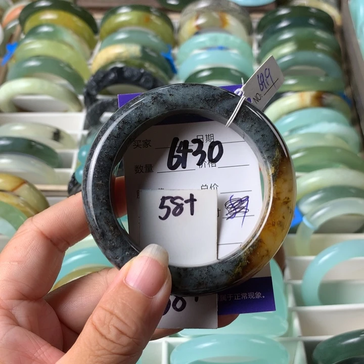 未镶嵌蛇纹石玉手镯6430