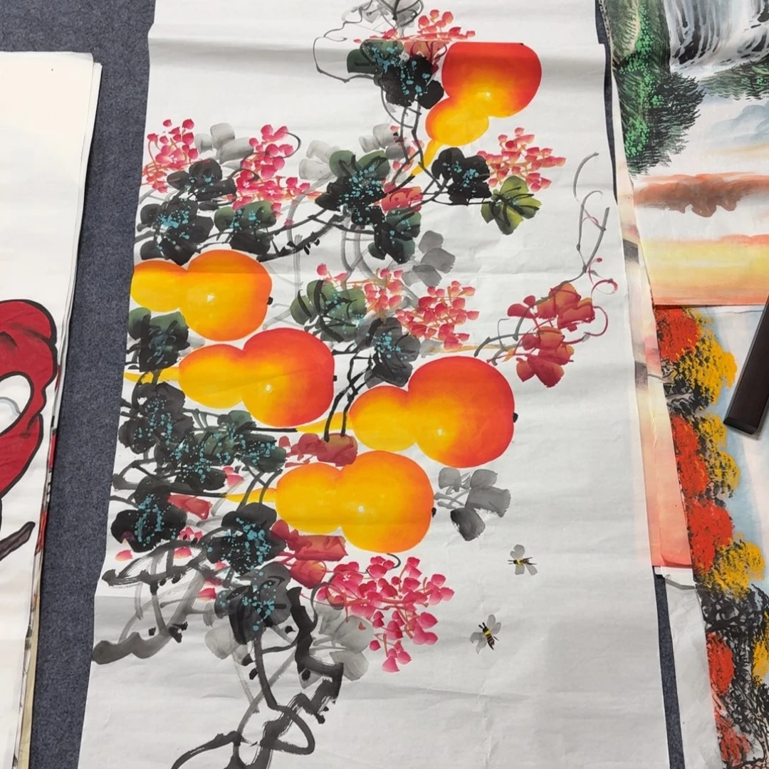 国画140×70手绘画画画