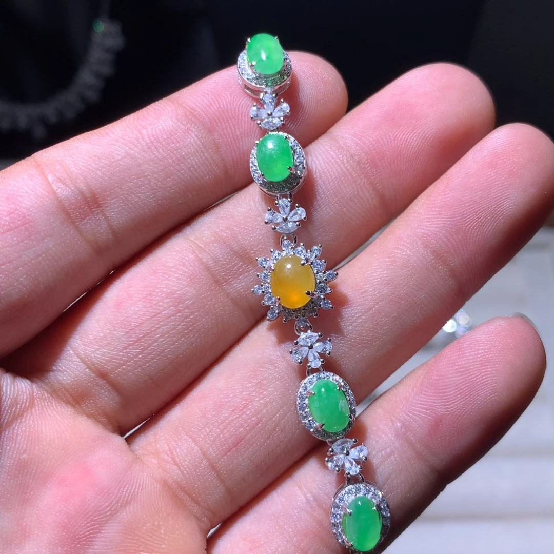 翡翠银S925镶嵌耳饰22