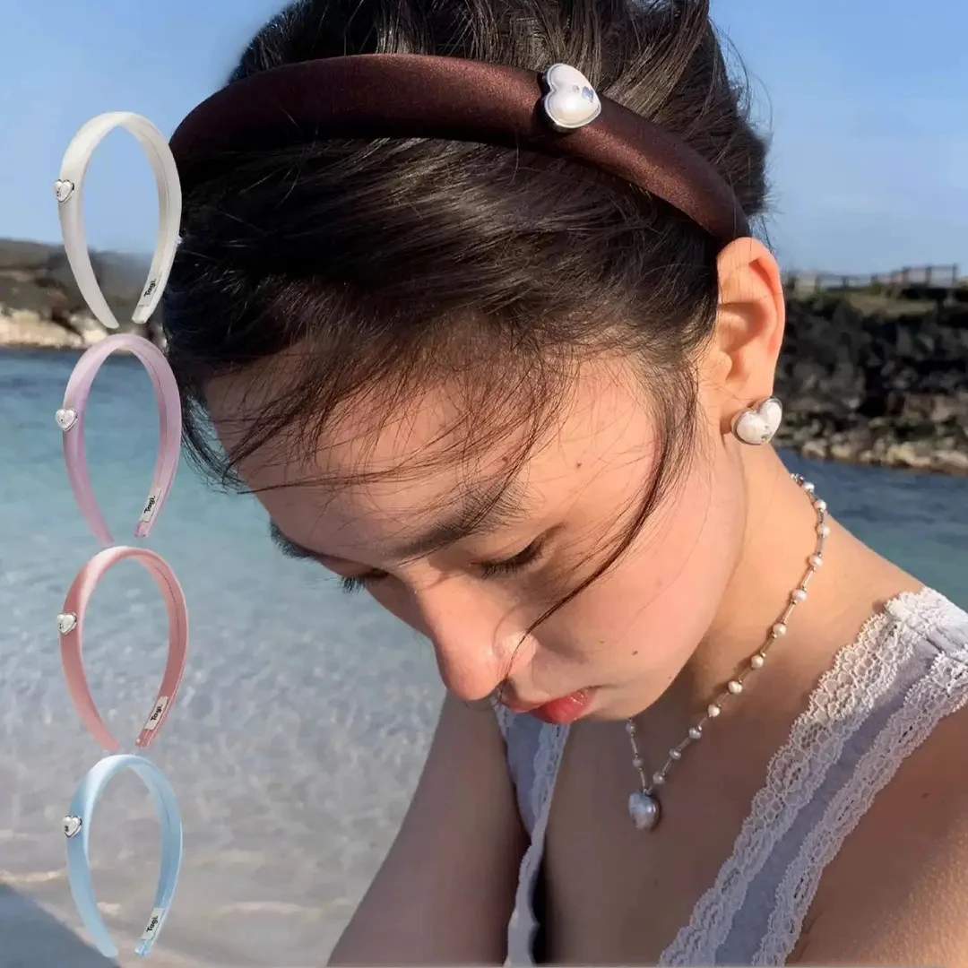 想象爱心《心怦怦》镶钻珍珠鼓鼓复古真丝发箍高颅顶头箍发箍