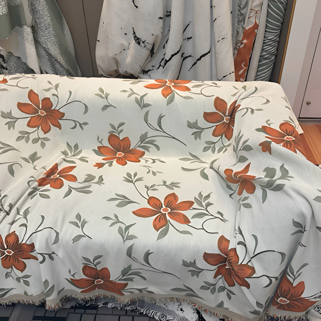 （富贵花）1.8宽沙发巾双面美式加厚沙发毯多功能