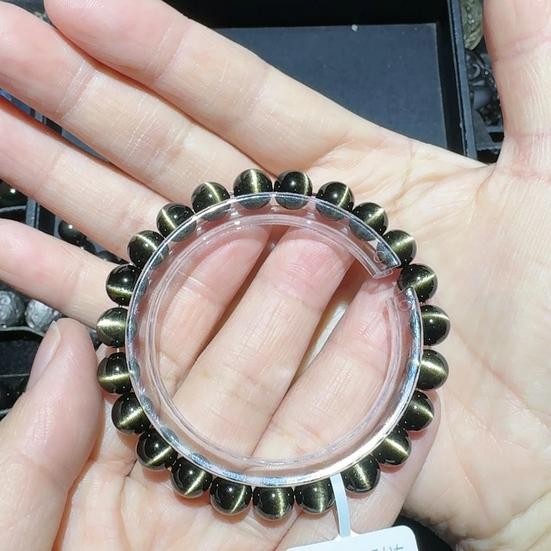 @***n黑曜岩未镶嵌手链