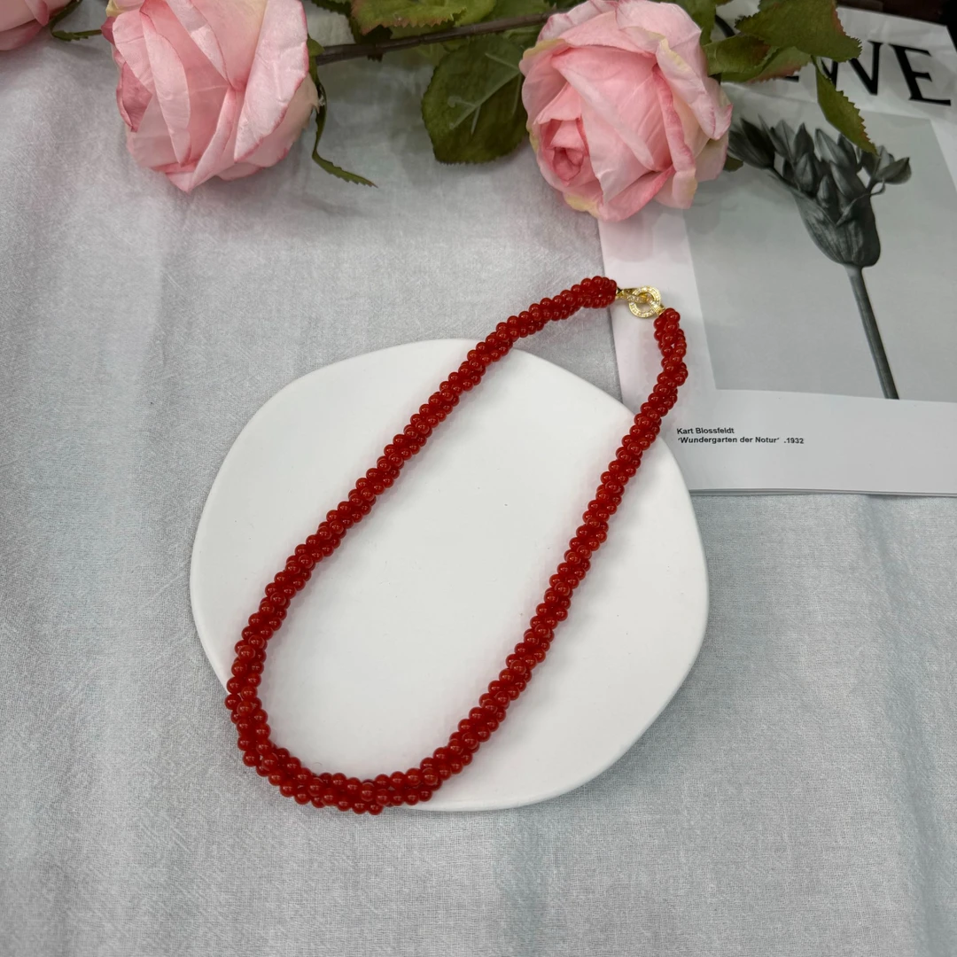 高定珠宝满红麻花项链RX1203S0218