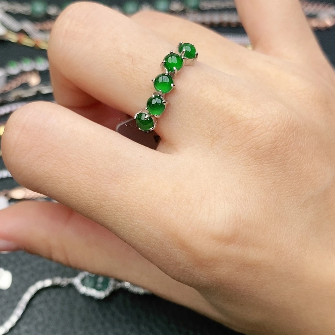 翡翠银S925镶嵌戒指