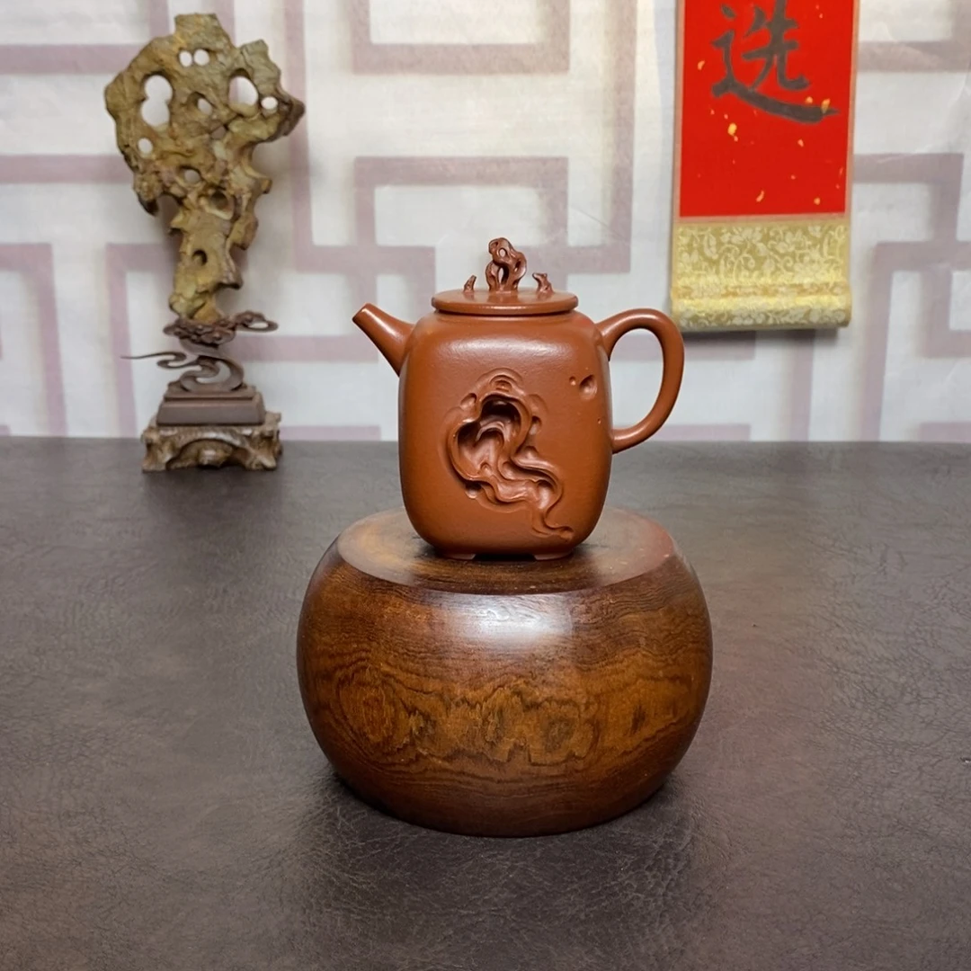 茶壶紫砂紫砂茶具朱泥一方凝时