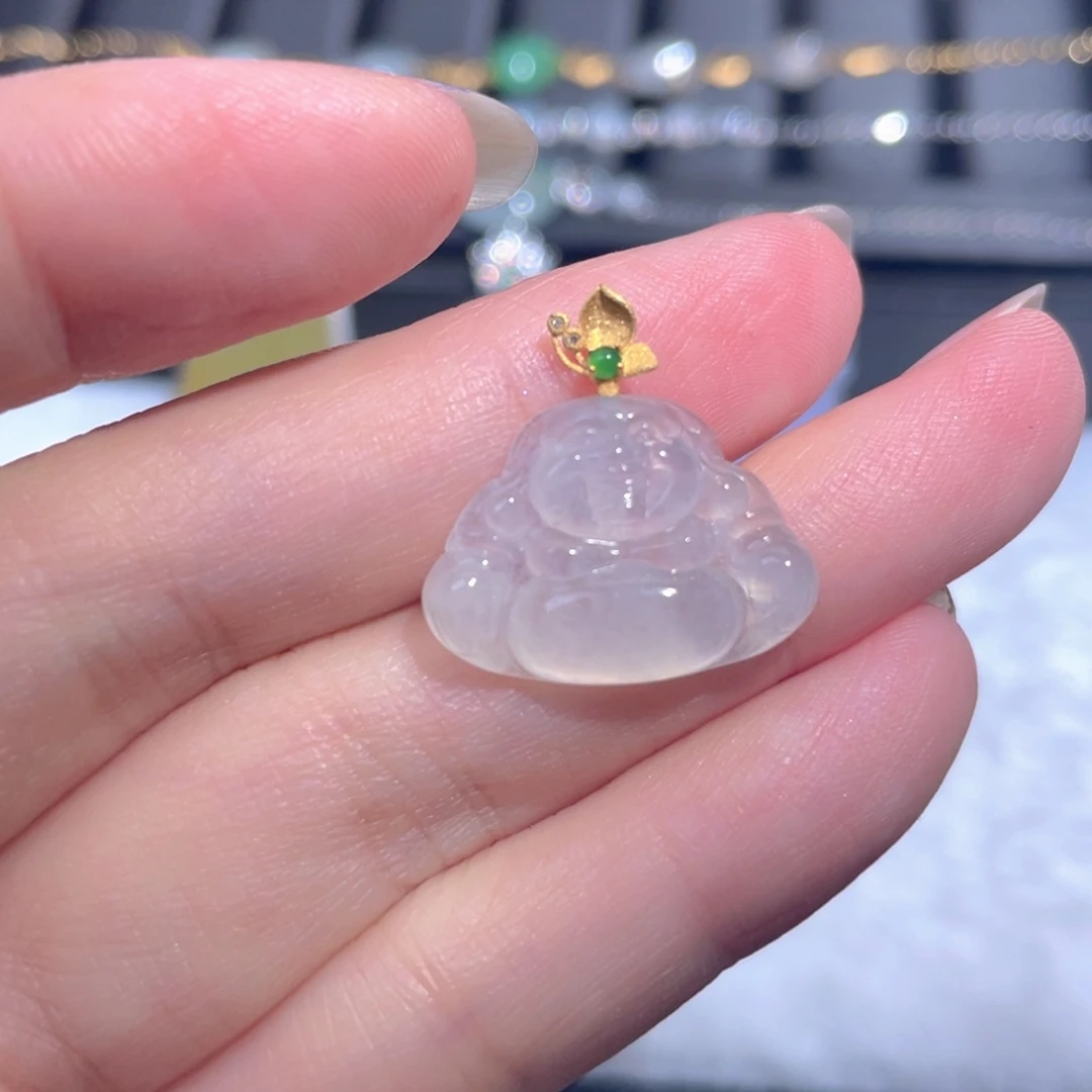 翡翠18K金镶嵌颈饰翡翠