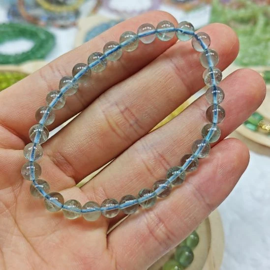 水晶手串未镶嵌萤石