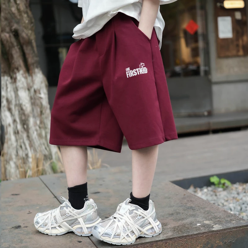 【高定】男童夏装短裤2025新款8-16岁中大童潮流男孩裤子宽松31002