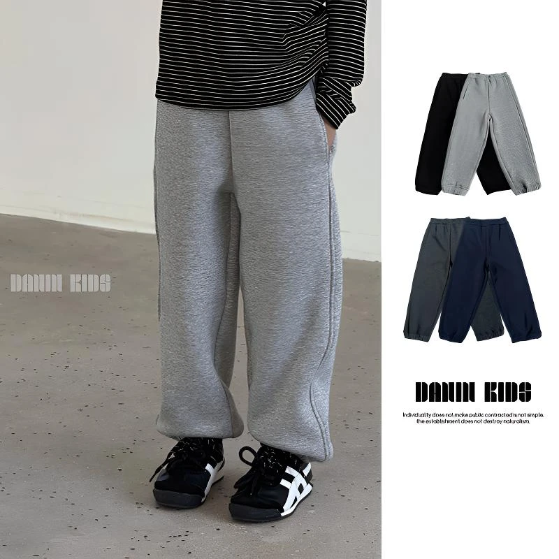 嗒囜【厚！厚！厚】高克重加绒加厚保暖男女童冬装直筒束脚运动休闲裤