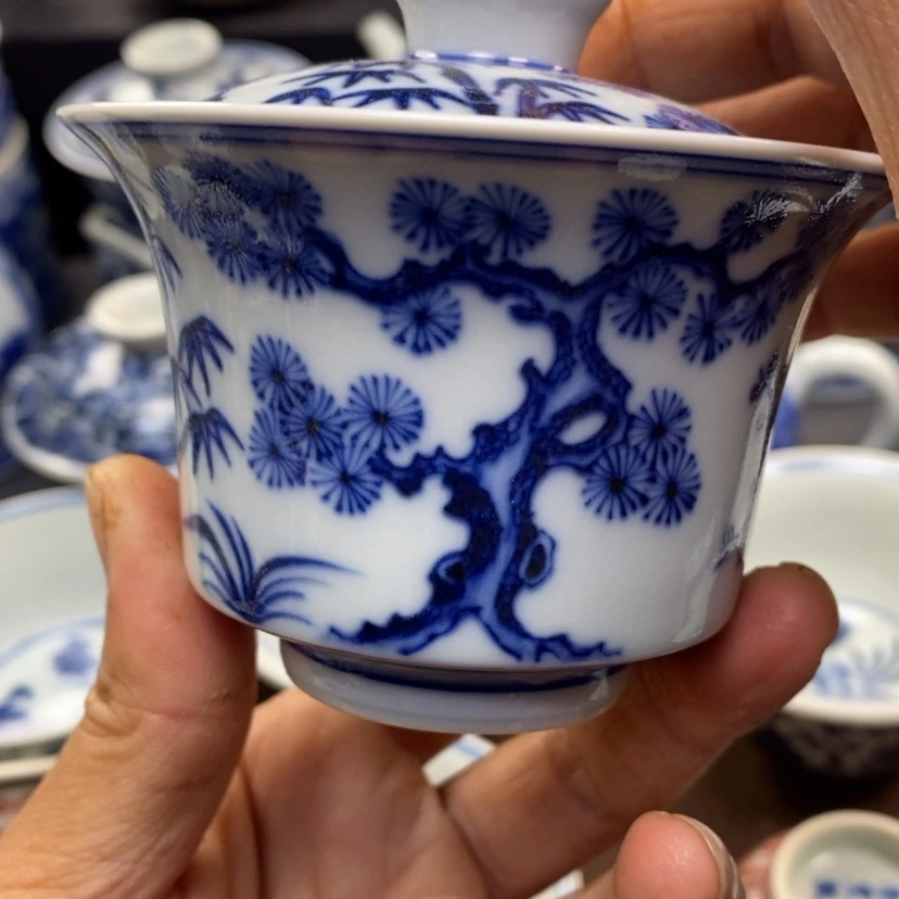 【闪购商品】景德镇青花瓷盖碗