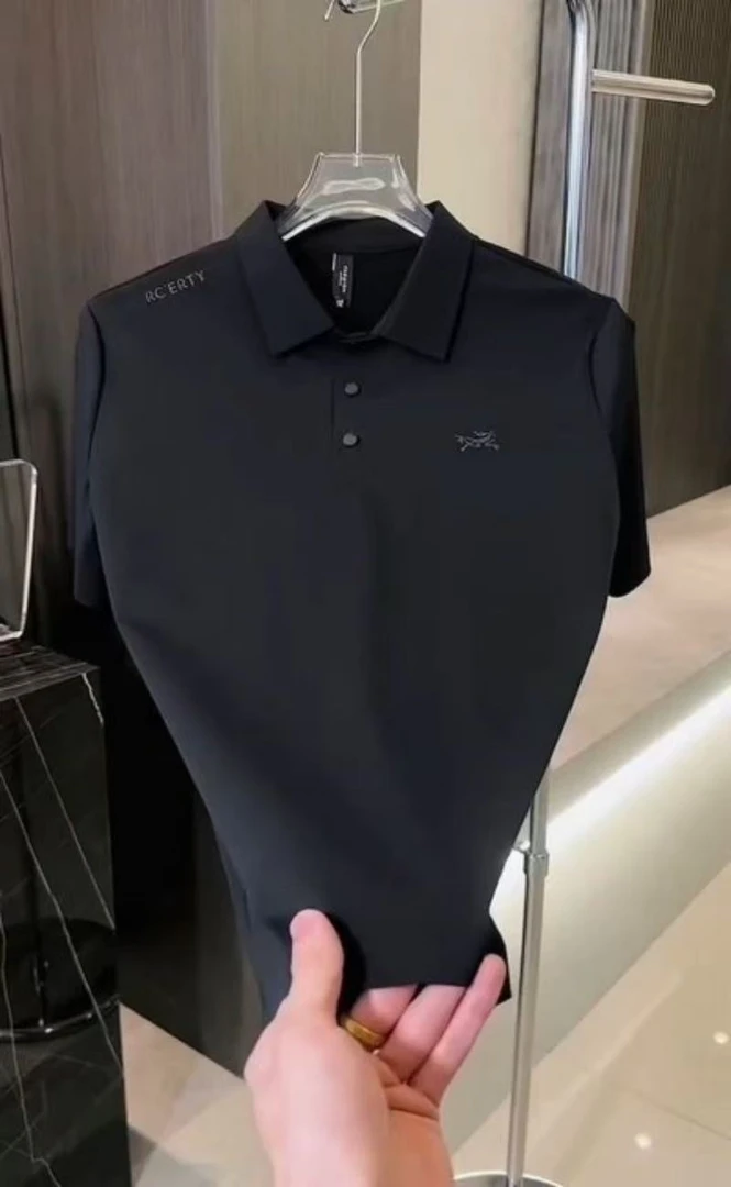 666【清仓】茑Polo衫  双肩纽扣潮流胶印立体POLO衫