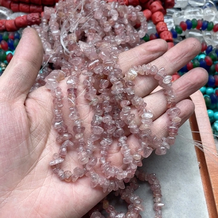 玛瑙/玉髓合金珠宝半成品一条草莓晶毛衣链