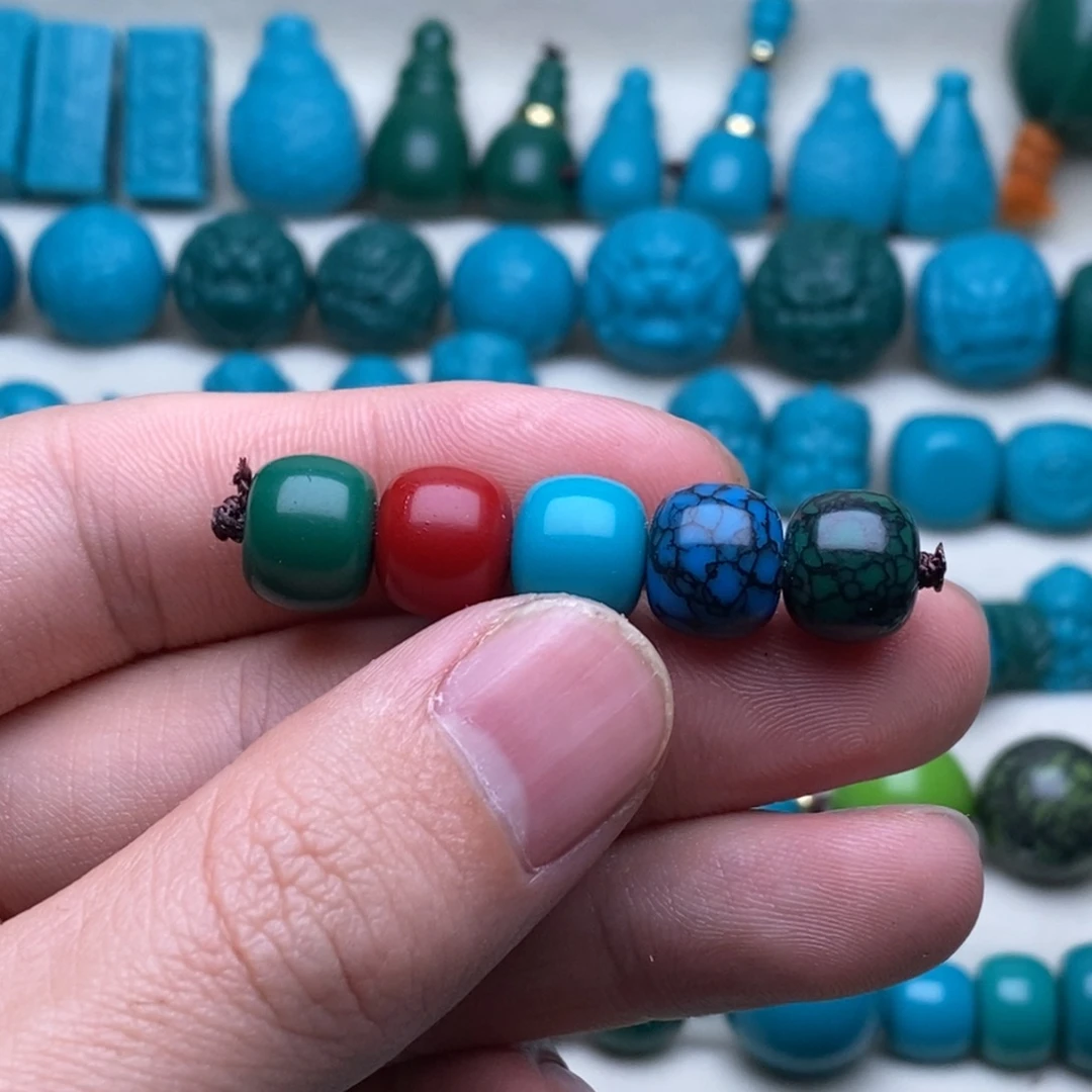 桃****非金属五连珠果冻蓝卡10老型5颗