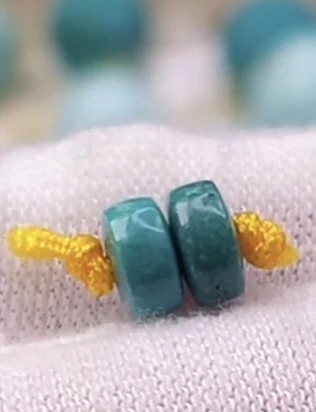 原矿保真绿松石直切隔片6mm